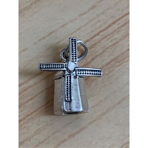 .925 Vintage Windmill Sterling Silver Jewelry Charm